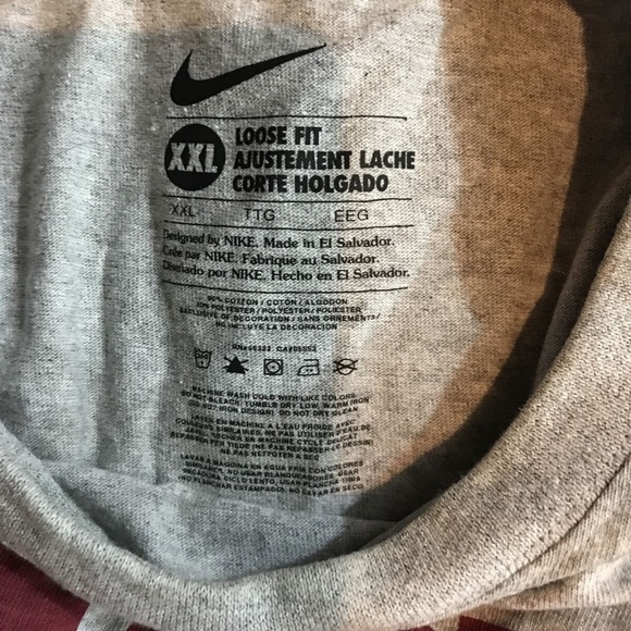 Nike gray short sleeve T "Just Do It" - mens 2XL, armpit to armpit = 26" - Picture 3 of 3
